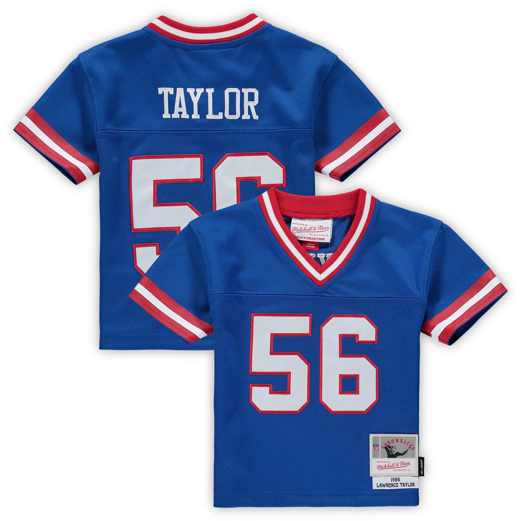 New York Giants infant mitchell  ness lawrence taylor royal new york giants 1986 retired legacy jersey | Giants Shop