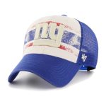 New York Giants mens 47 cream new york giants breakout mvp trucker adjustable hat | Giants Shop