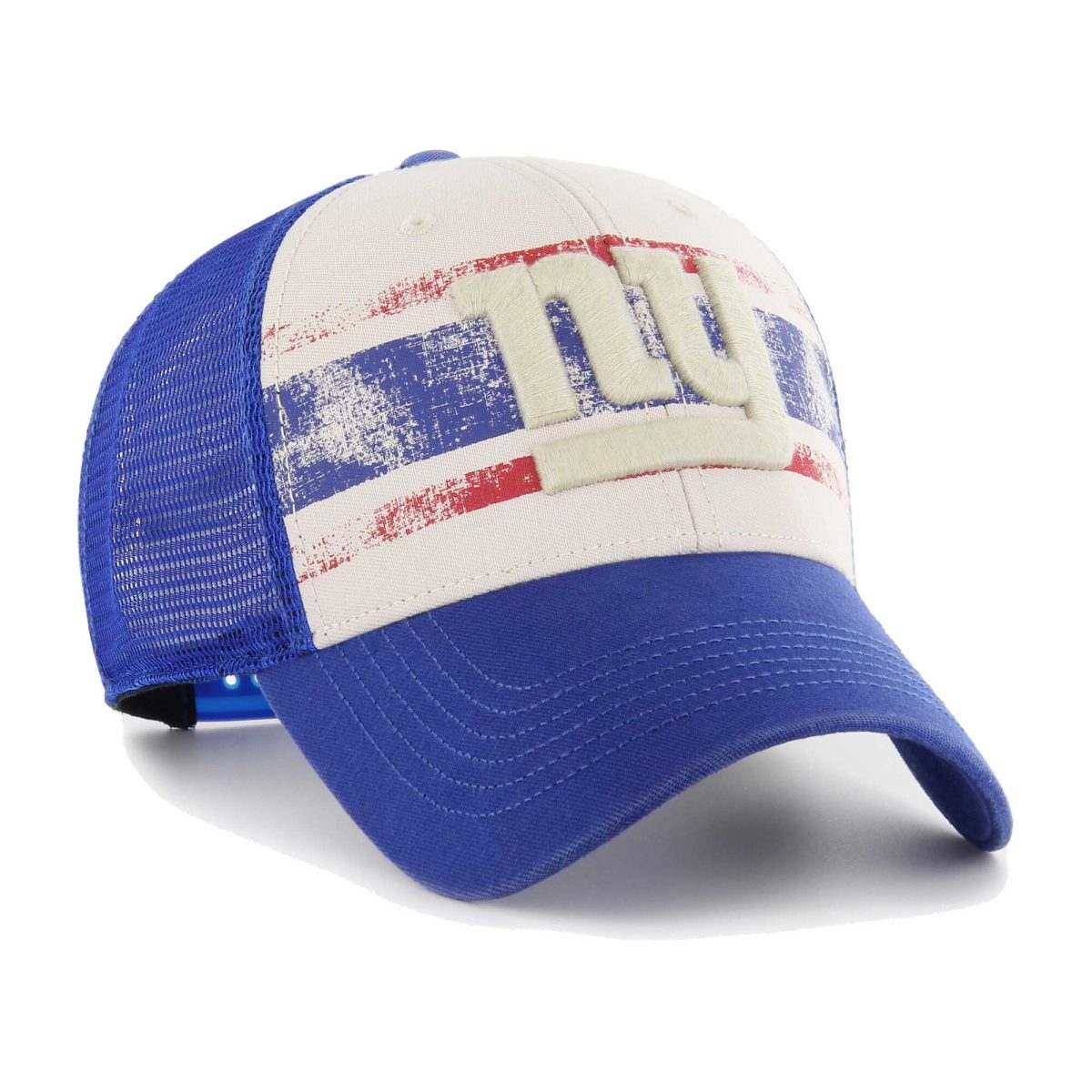 New York Giants mens 47 cream new york giants breakout mvp trucker adjustable hat | Giants Shop