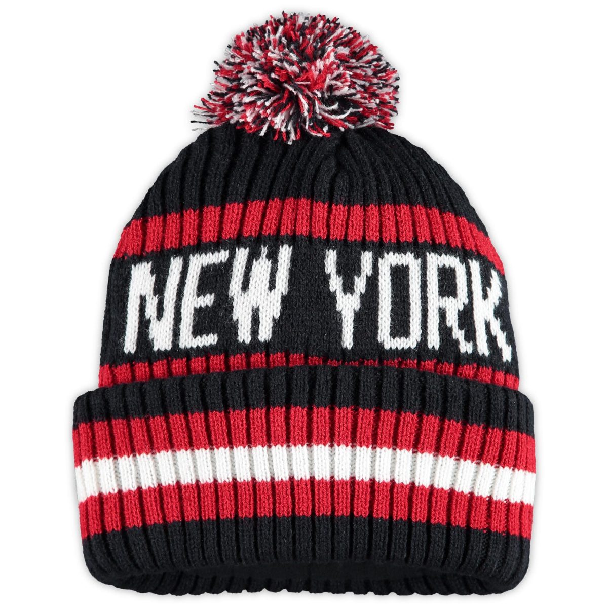 New York Giants mens 47 navy new york giants legacy bering cuffed knit hat with pom | Giants Shop