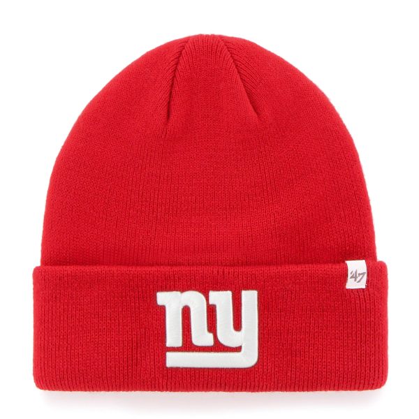New York Giants mens 47 red new york giants secondary basic cuffed knit hat | Giants Shop