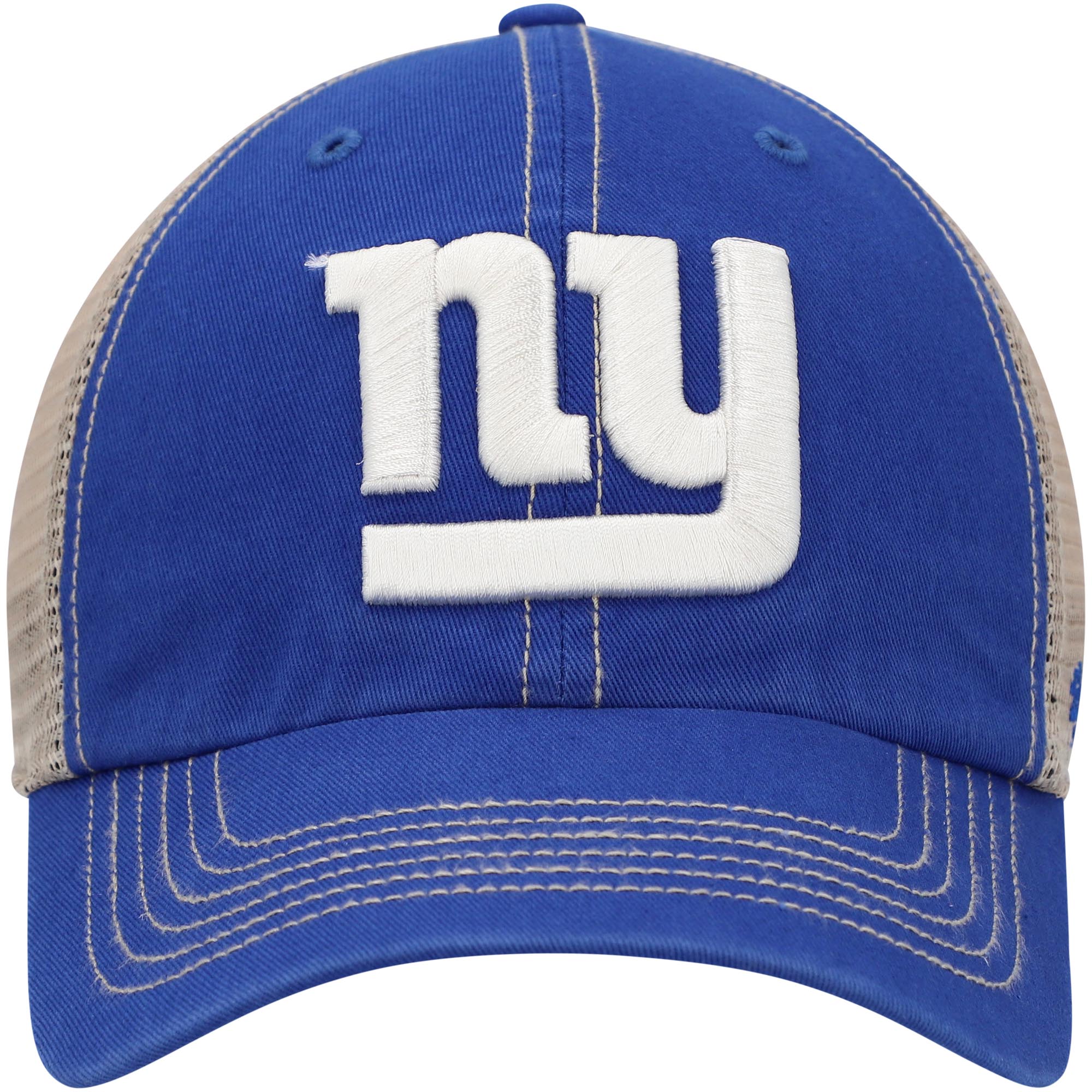New York Giants mens 47 royalnatural new york giants trawler trucker clean up snapback hat | Giants Shop