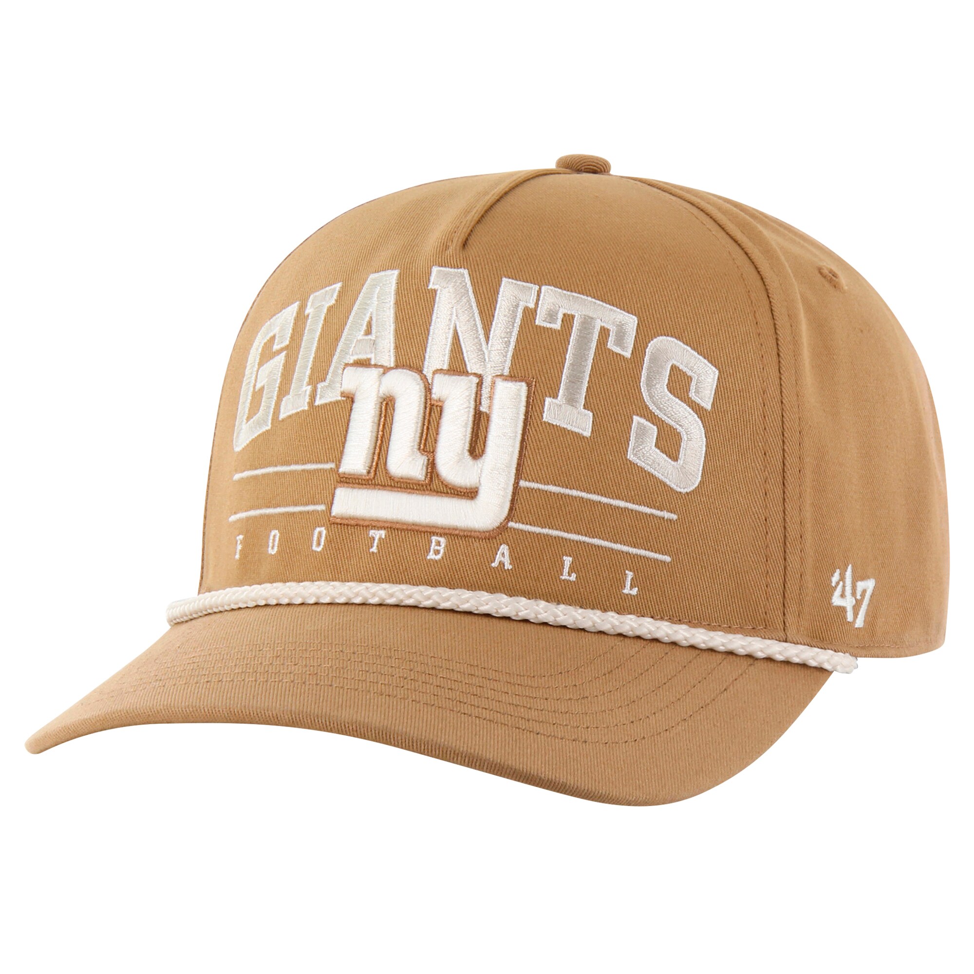 New York Giants mens 47 tan new york giants roscoe rope hitch adjustable hat | Giants Shop