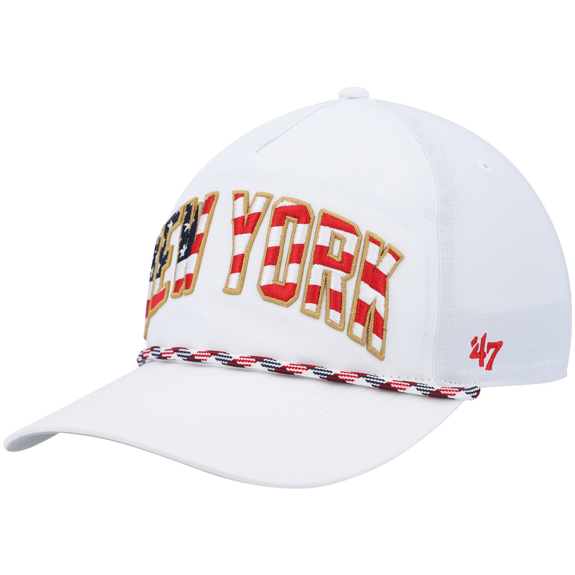 New York Giants mens 47 white new york giants hitch stars and stripes trucker adjustable hat | Giants Shop