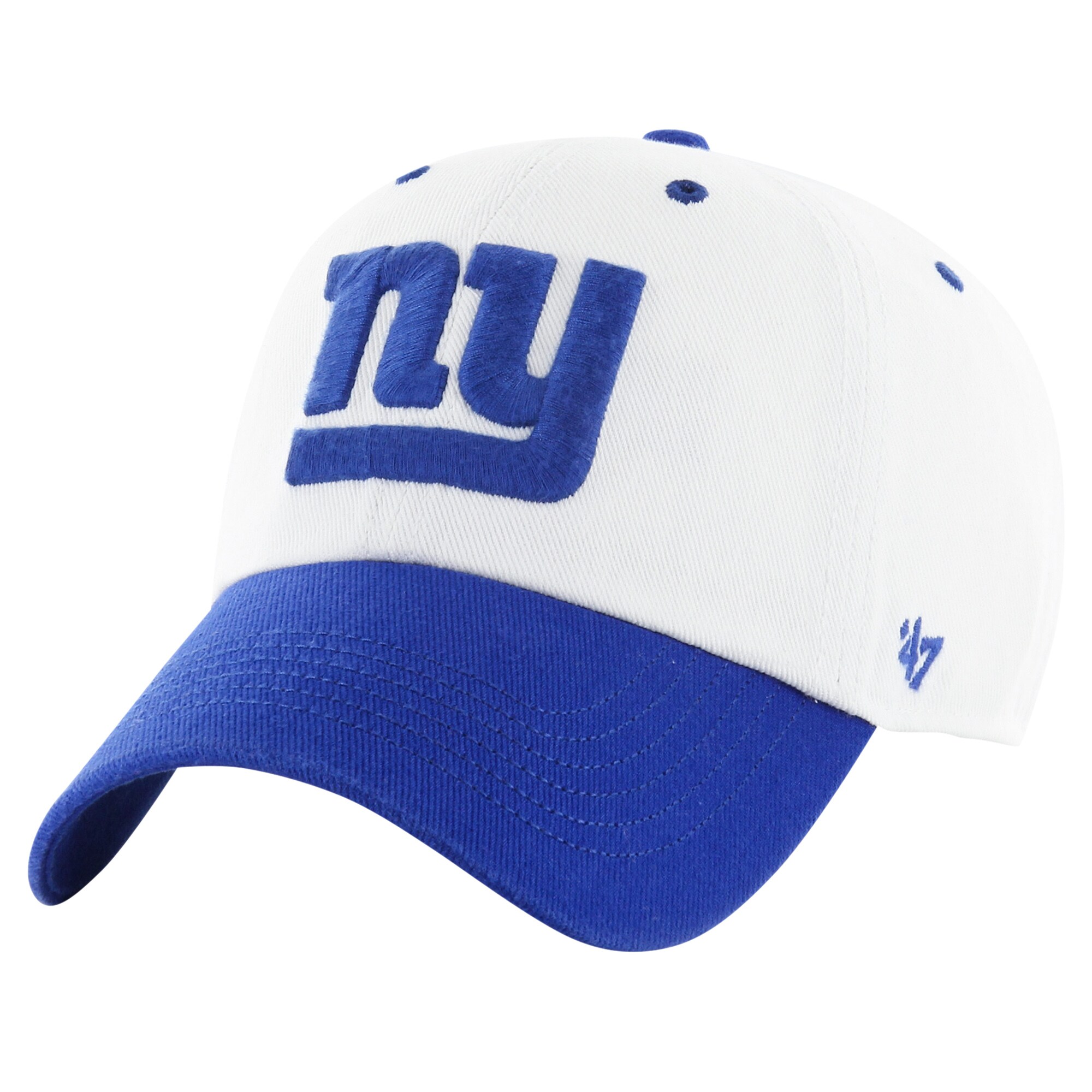 New York Giants mens 47 whiteroyal new york giants double header diamond clean up adjustable hat | Giants Shop