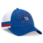 New York Giants mens fanatics royalwhite new york giants fundamentals side stripe trucker adjustable hat | Giants Shop
