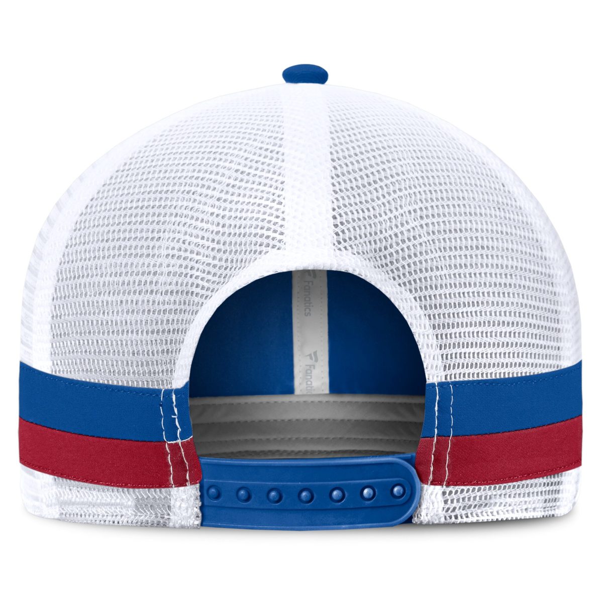 New York Giants mens fanatics royalwhite new york giants fundamentals side stripe trucker adjustable hat | Giants Shop
