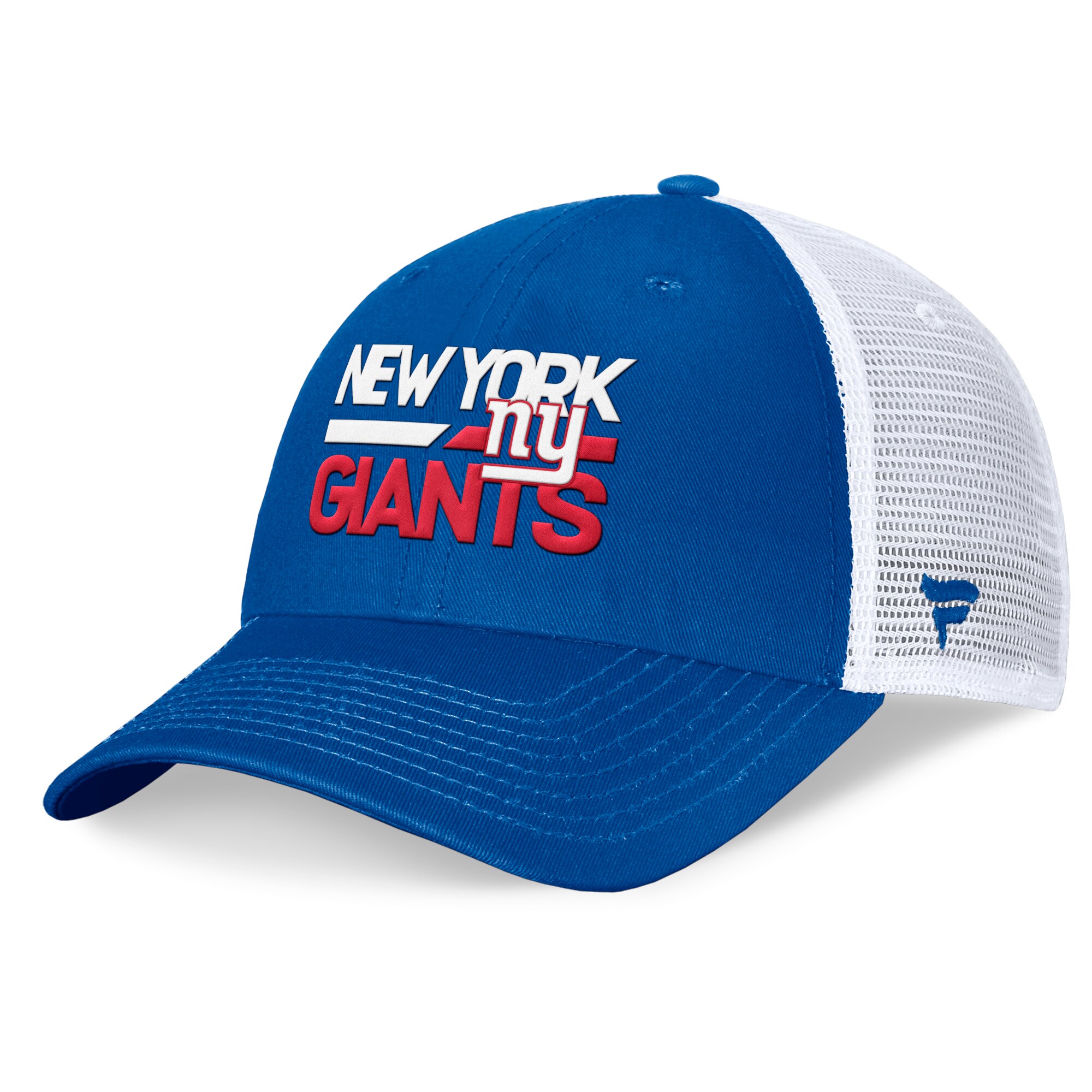 New York Giants mens fanatics royalwhite new york giants upper trucker adjustable hat | Giants Shop