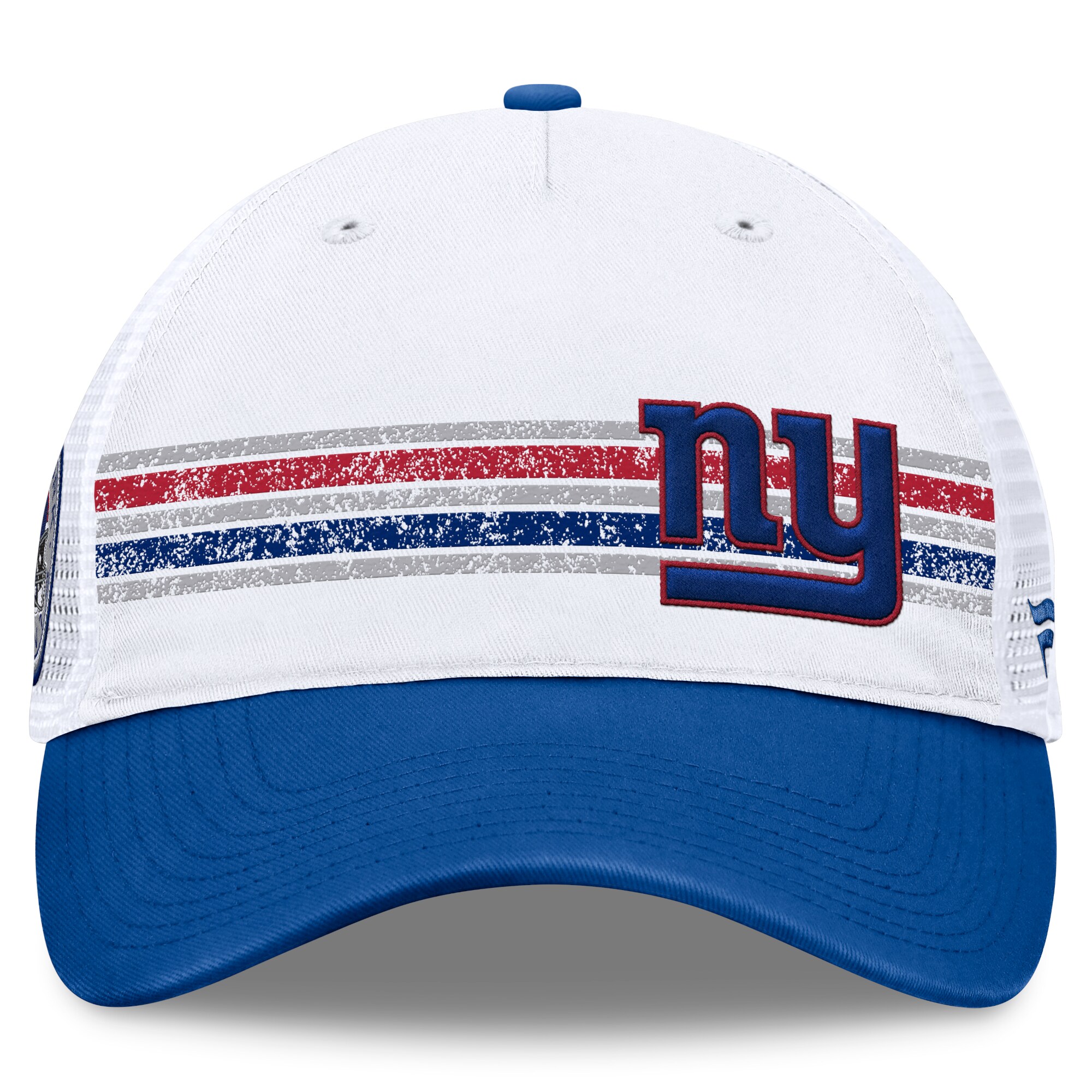 New York Giants mens fanatics whiteroyal new york giants flawless stripe adjustable hat | Giants Shop