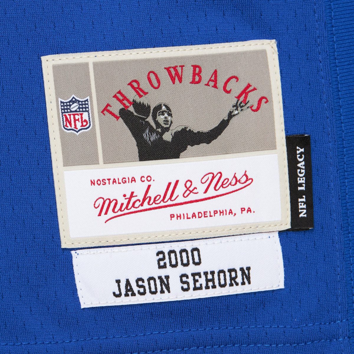 New York Giants mens mitchell  ness jason sehorn royal new york giants 2000 legacy replica jersey | Giants Shop