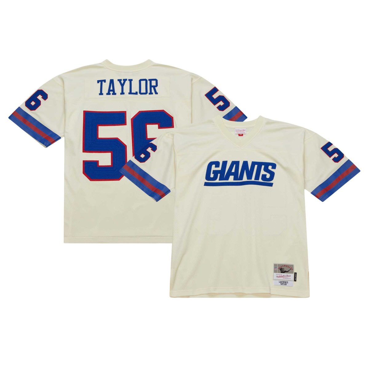 New York Giants mens mitchell  ness lawrence taylor cream new york giants chainstitch legacy jersey | Giants Shop