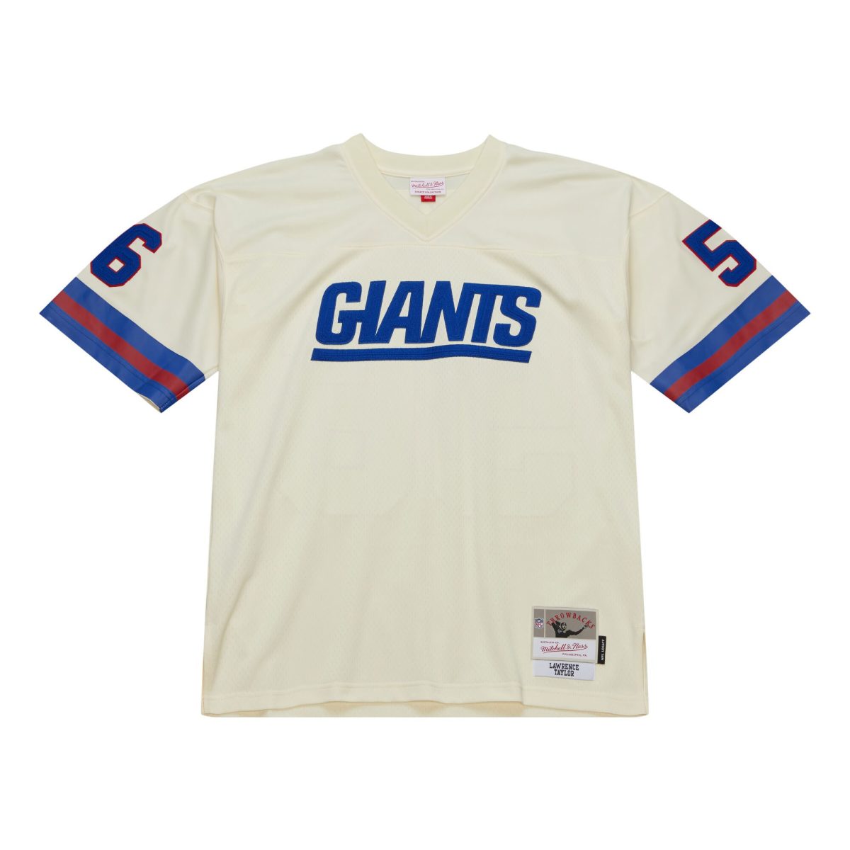 New York Giants mens mitchell  ness lawrence taylor cream new york giants chainstitch legacy jersey | Giants Shop