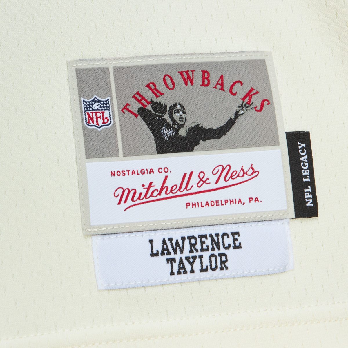 New York Giants mens mitchell  ness lawrence taylor cream new york giants chainstitch legacy jersey | Giants Shop