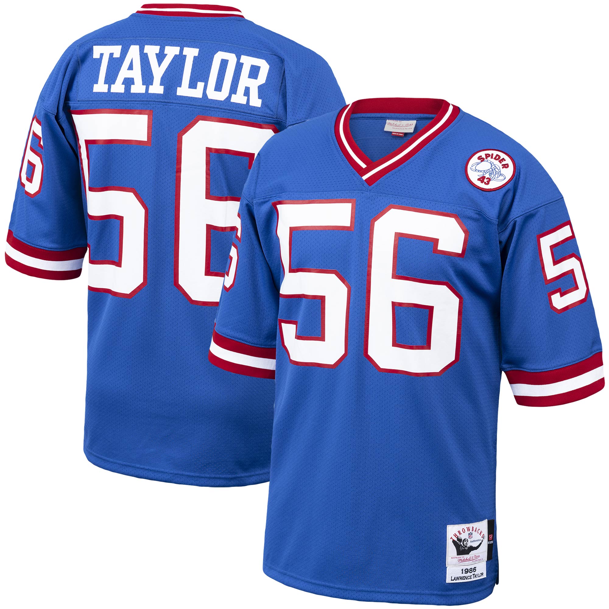 New York Giants mens mitchell  ness lawrence taylor royal new york giants 1986 authentic throwback retired player jersey | Giants Shop