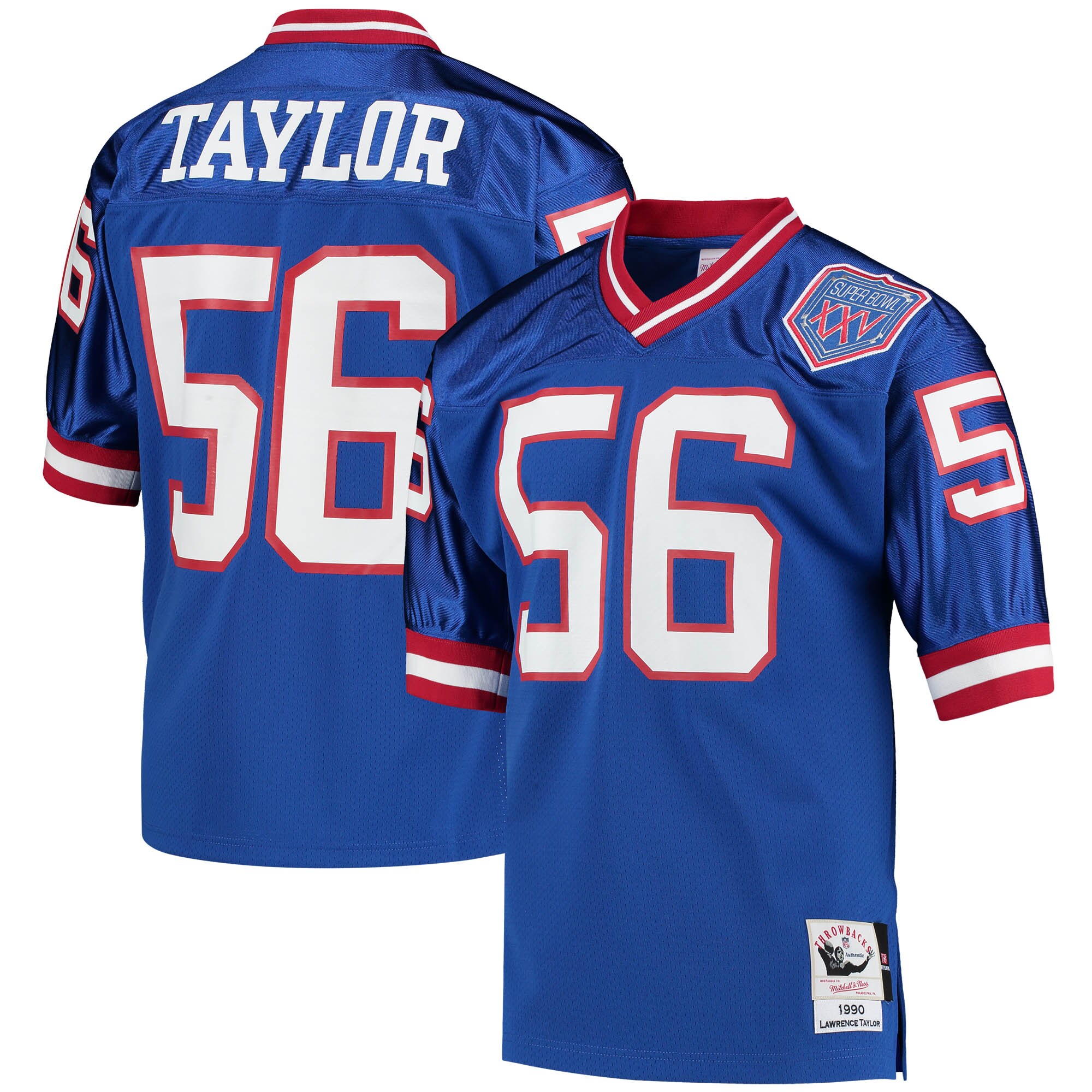 New York Giants mens mitchell  ness lawrence taylor royal new york giants 1990 authentic throwback retired player jersey | Giants Shop