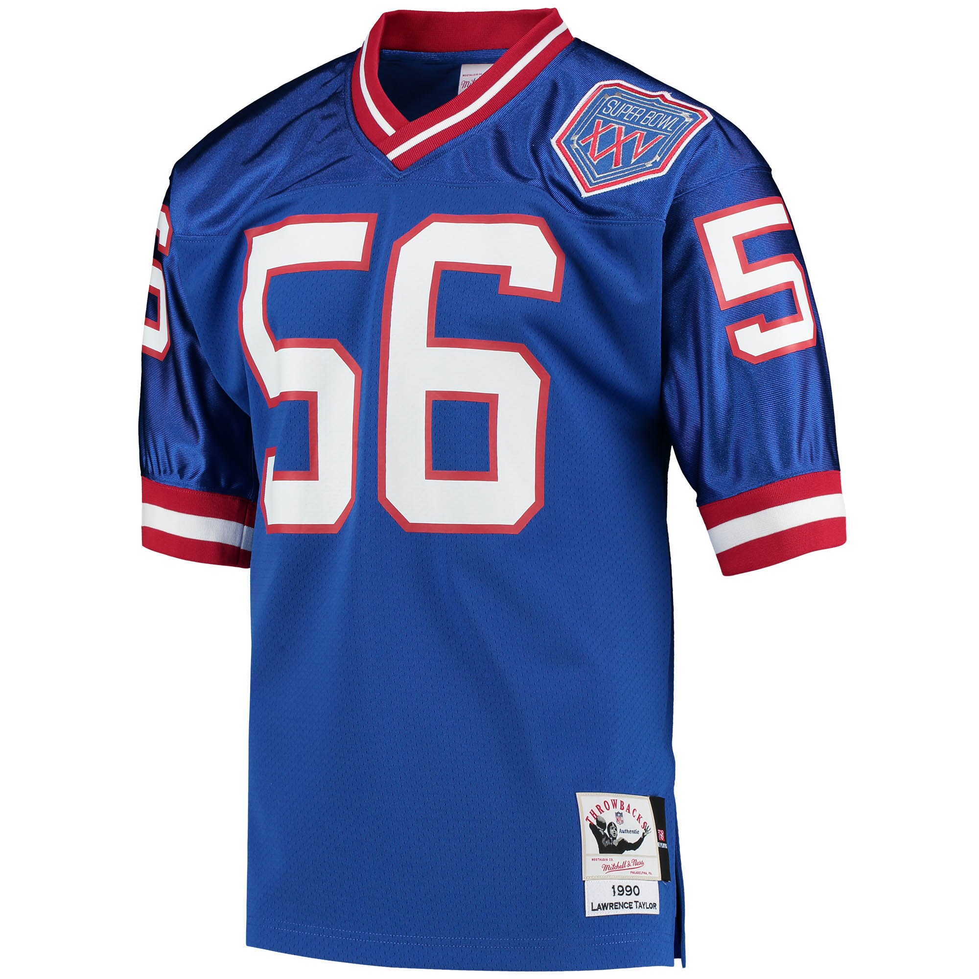 New York Giants mens mitchell  ness lawrence taylor royal new york giants 1990 authentic throwback retired player jersey | Giants Shop