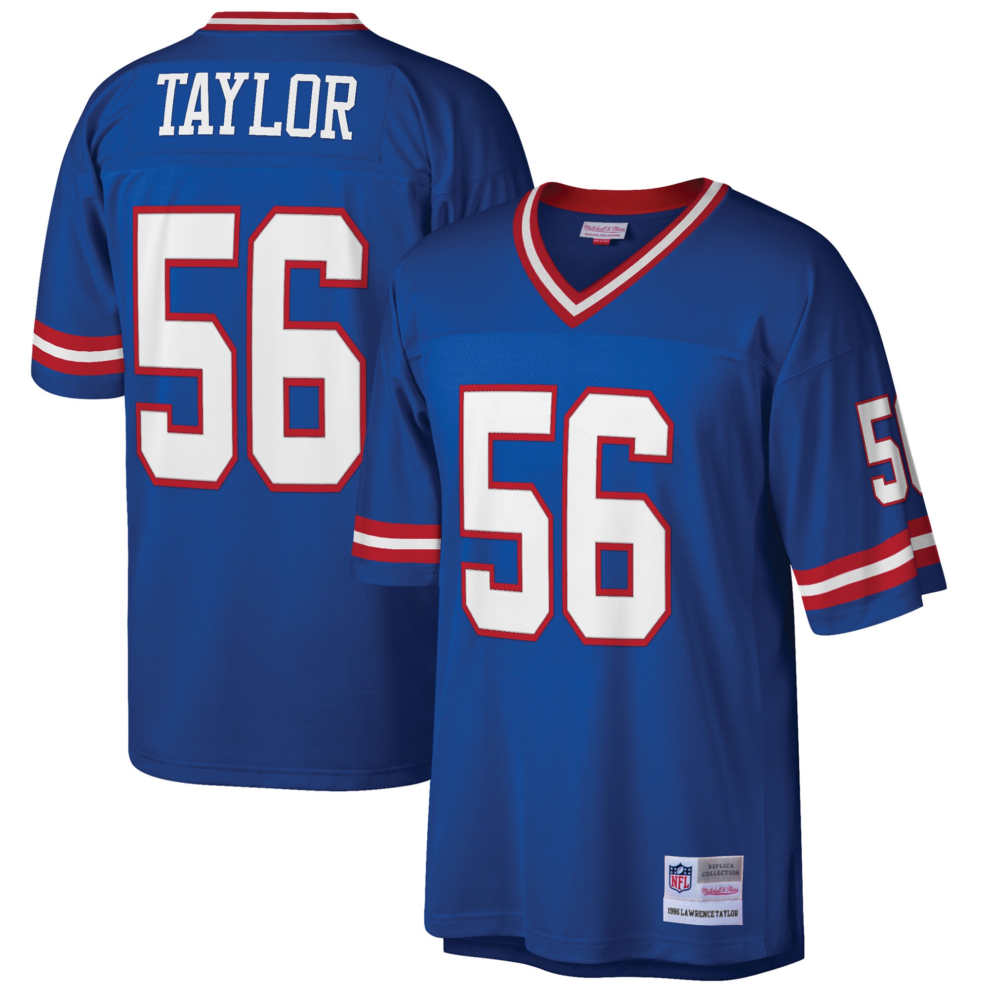 New York Giants mens mitchell  ness lawrence taylor royal new york giants big  tall 1986 retired player replica jersey | Giants Shop