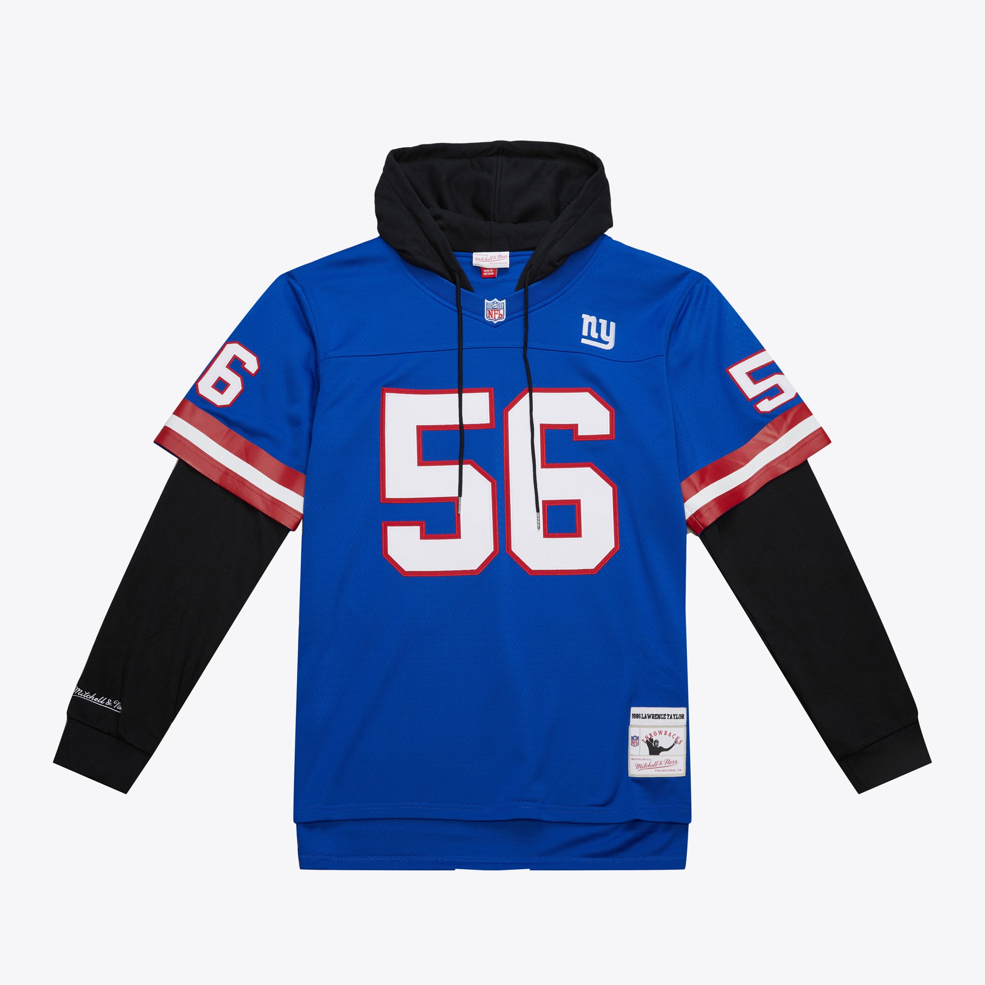 New York Giants mens mitchell  ness lawrence taylor royal new york giants player name  number hoodie legacy jersey | Giants Shop