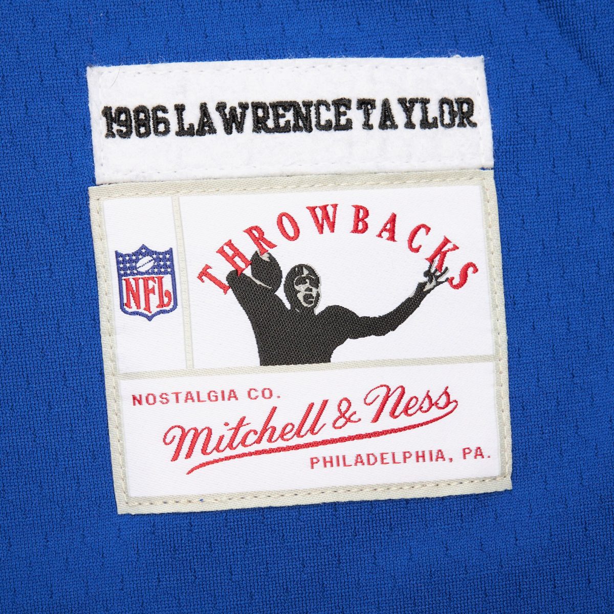 New York Giants mens mitchell  ness lawrence taylor royal new york giants player name  number hoodie legacy jersey | Giants Shop