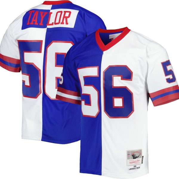 New York Giants mens mitchell  ness lawrence taylor royalwhite new york giants 1986 split legacy replica jersey | Giants Shop