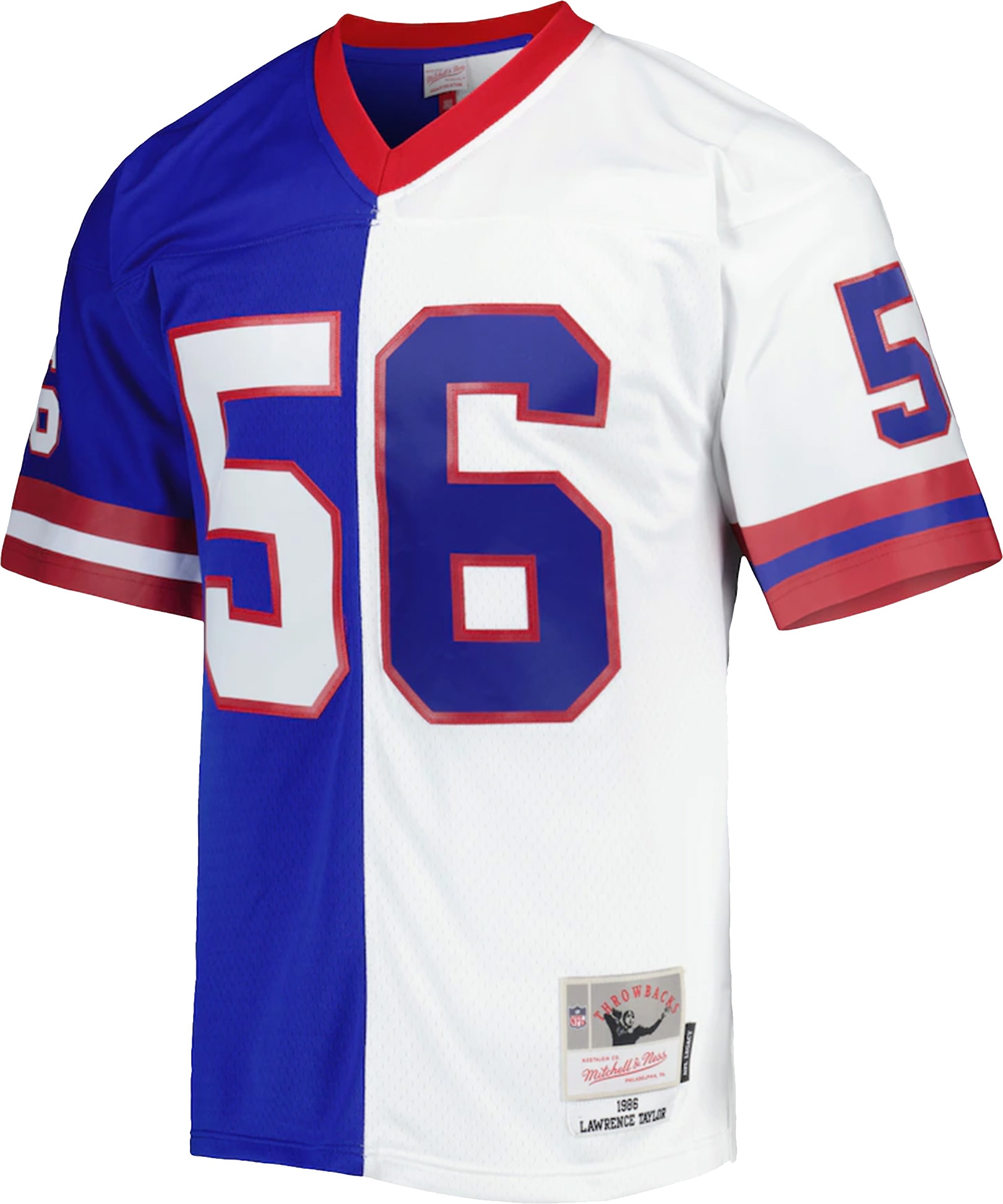 New York Giants mens mitchell  ness lawrence taylor royalwhite new york giants 1986 split legacy replica jersey | Giants Shop