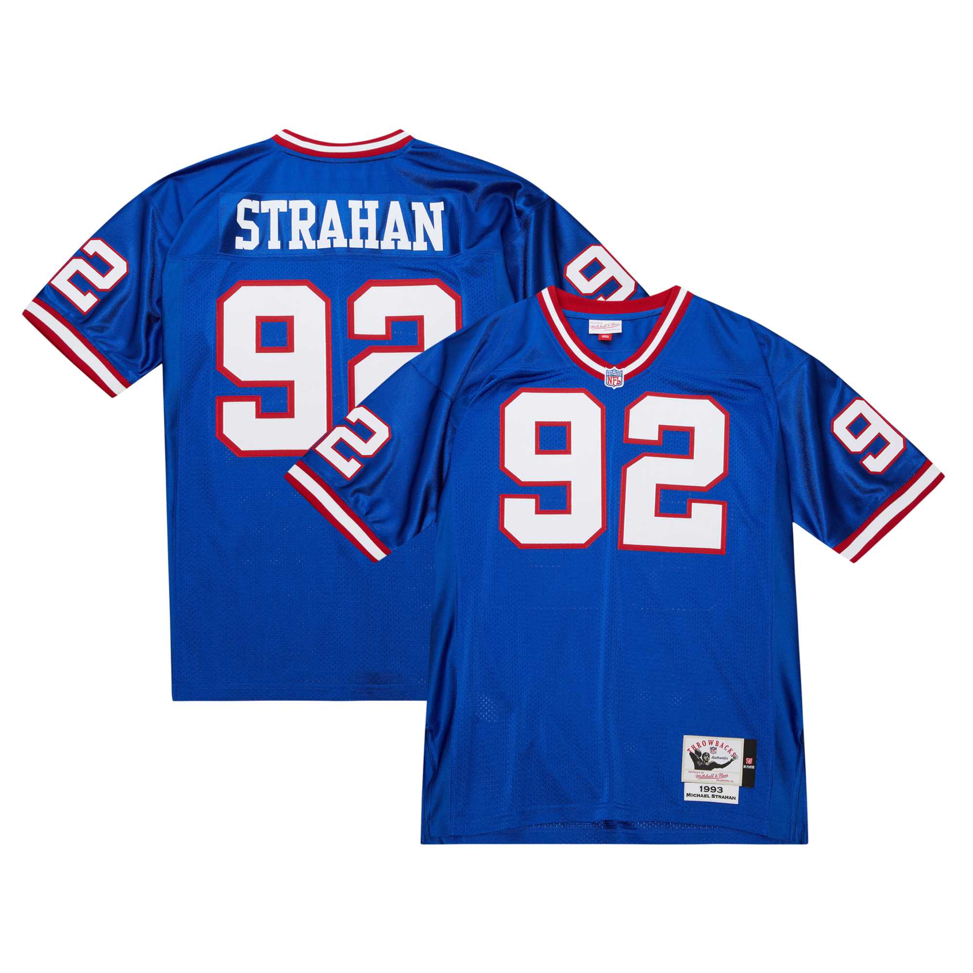 New York Giants mens mitchell  ness michael strahan royal new york giants 1993 authentic throwback retired player jersey | Giants Shop
