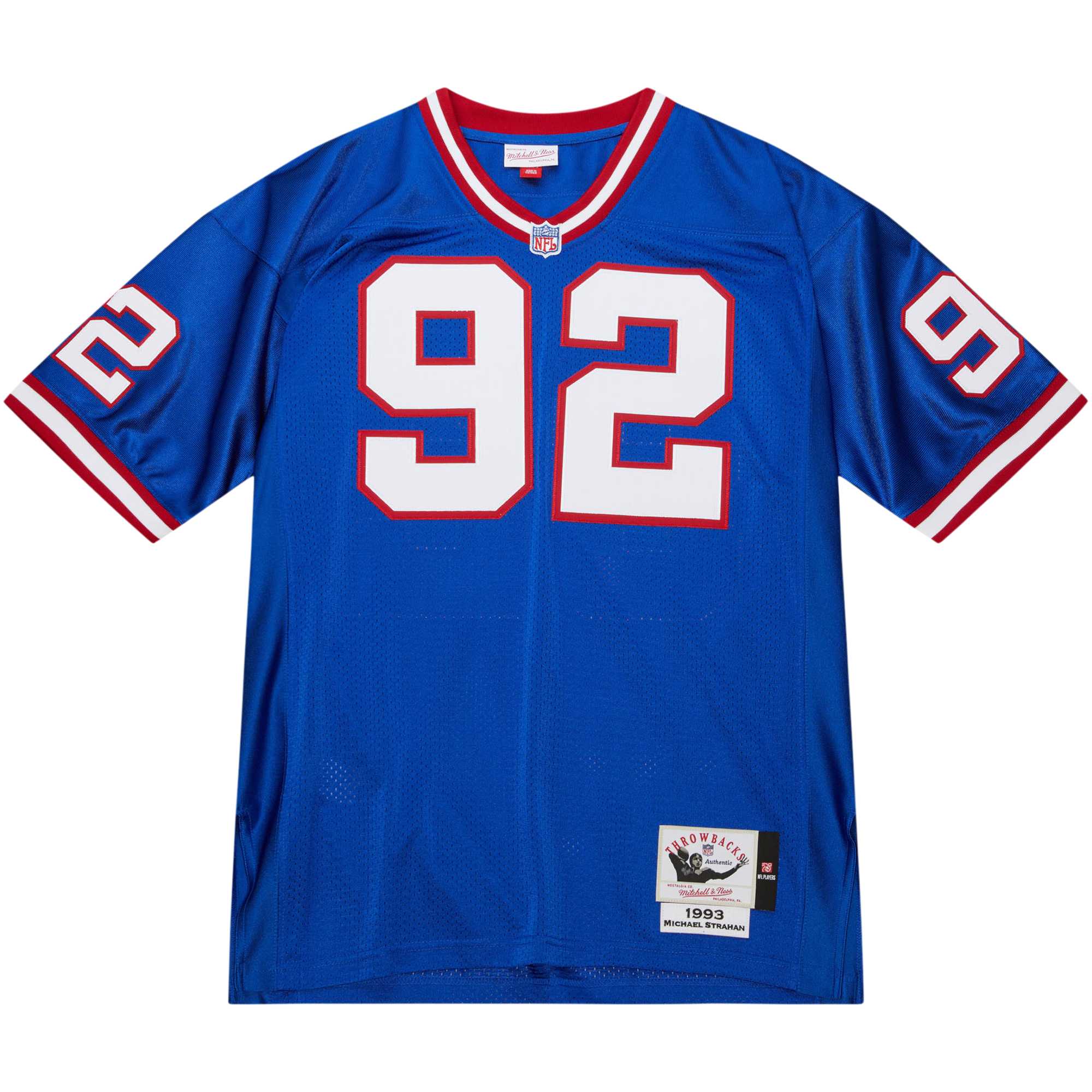 New York Giants mens mitchell  ness michael strahan royal new york giants 1993 authentic throwback retired player jersey | Giants Shop