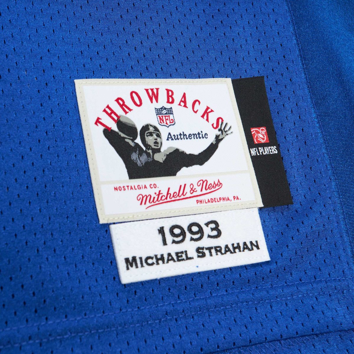 New York Giants mens mitchell  ness michael strahan royal new york giants 1993 authentic throwback retired player jersey | Giants Shop