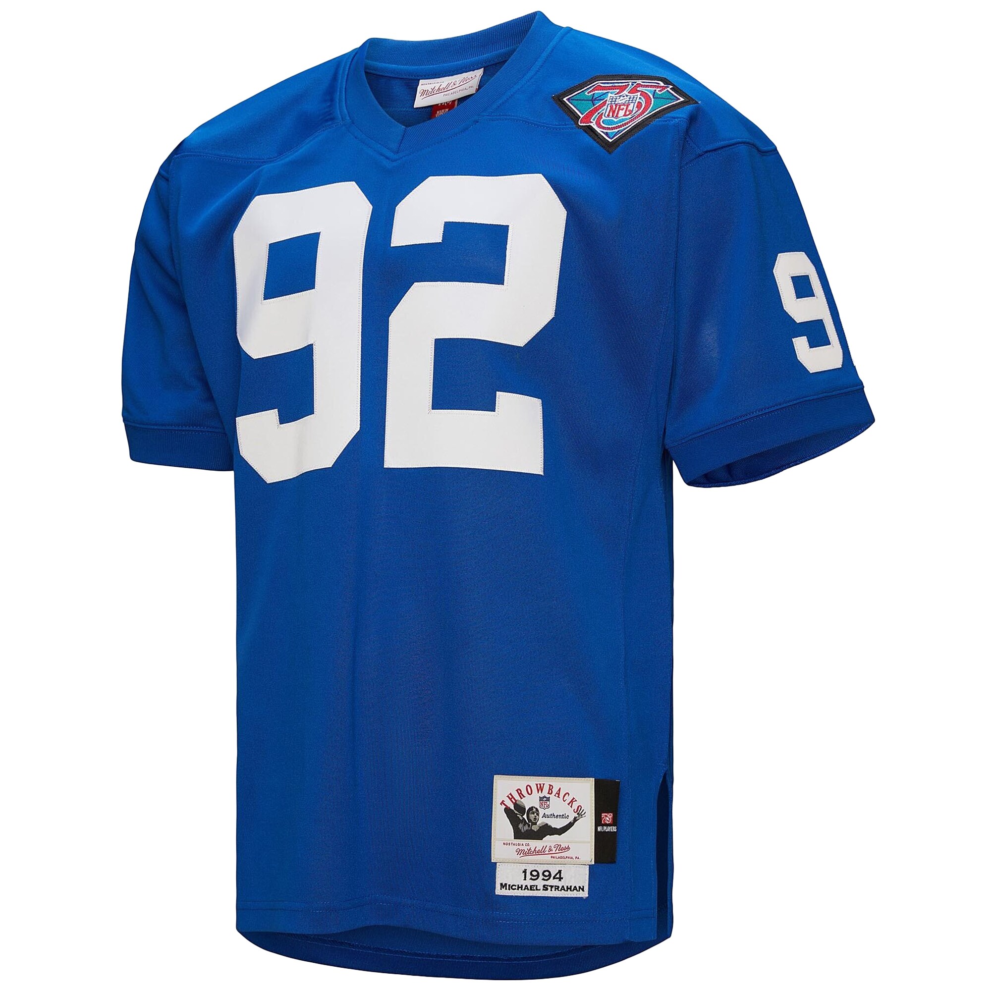 New York Giants mens mitchell  ness michael strahan royal new york giants 1994 authentic throwback retired player jersey | Giants Shop