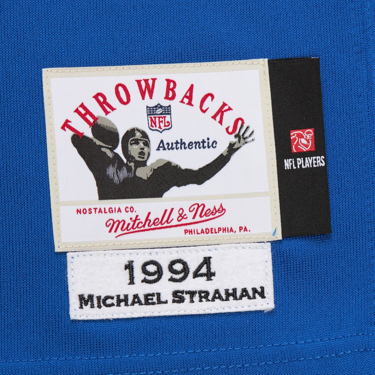 New York Giants mens mitchell  ness michael strahan royal new york giants 1994 authentic throwback retired player jersey | Giants Shop