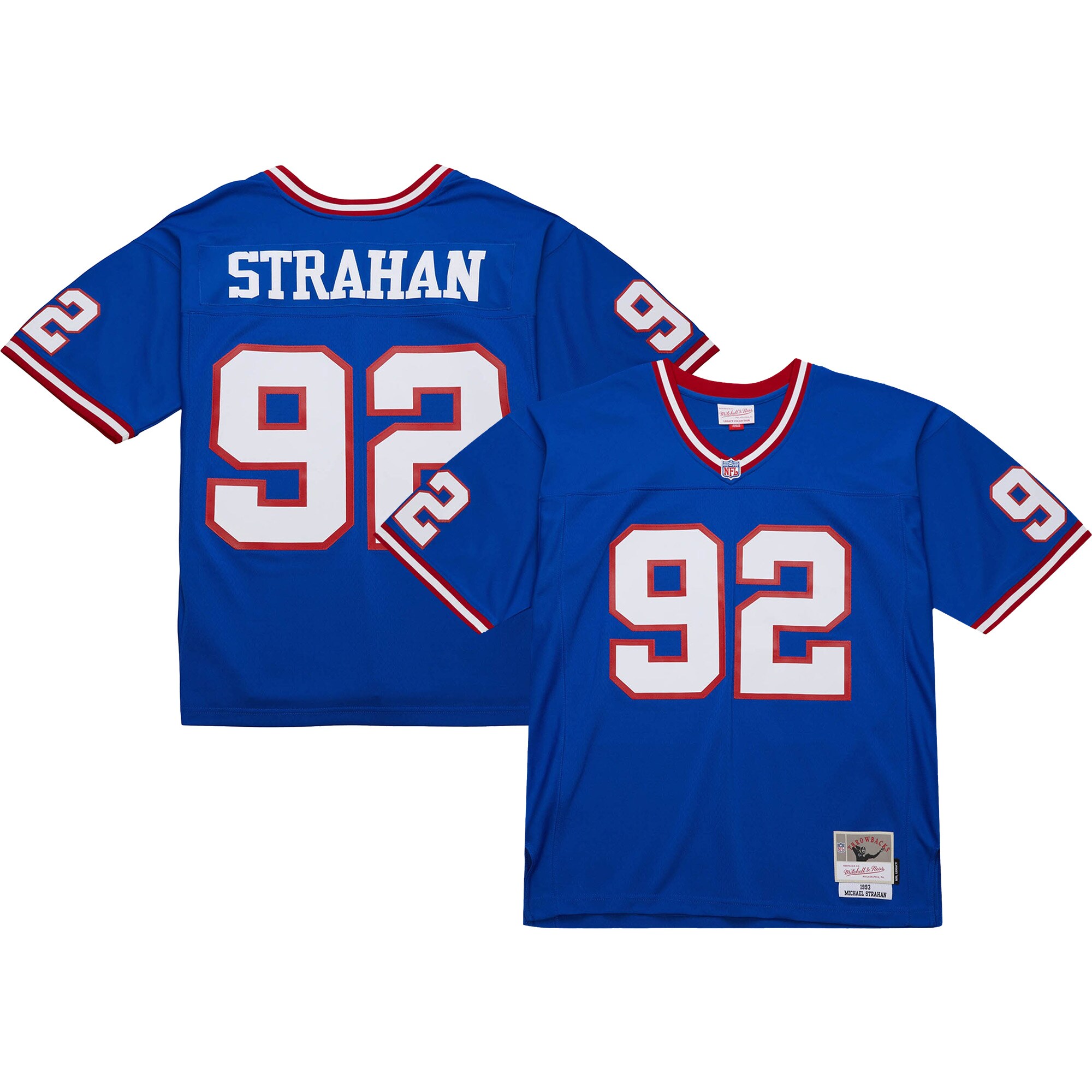 New York Giants mens mitchell  ness michael strahan royal new york giants big  tall 1993 retired player replica jersey | Giants Shop