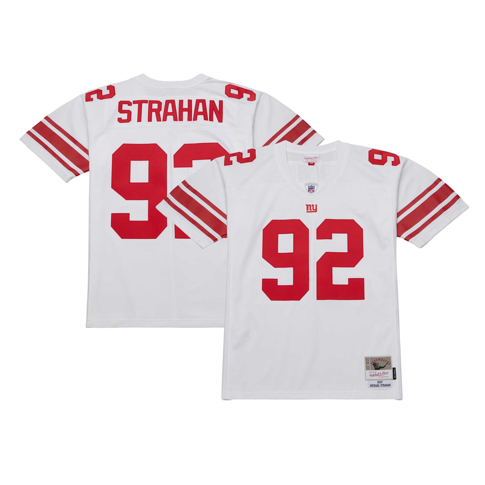New York Giants mens mitchell  ness michael strahan white new york giants legacy replica jersey | Giants Shop