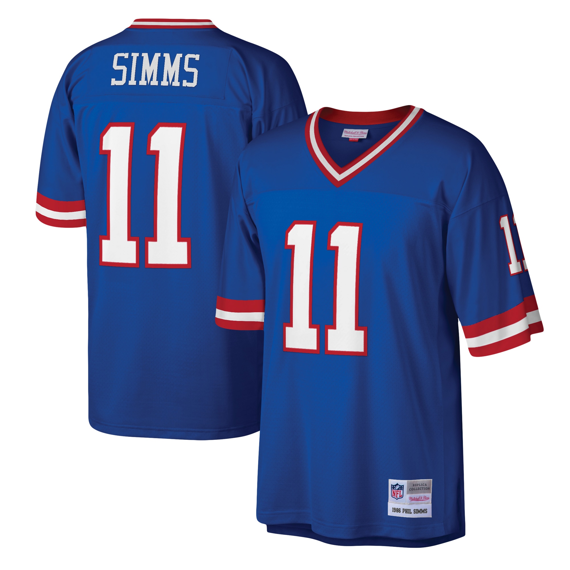 New York Giants mens mitchell  ness phil simms royal new york giants legacy replica jersey | Giants Shop