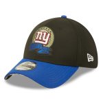 New York Giants mens new era black new york giants 2022 salute to service 39thirty flex hat | Giants Shop