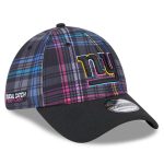 New York Giants mens new era black new york giants 2024 nfl crucial catch plaid 39thirty flex hat | Giants Shop