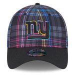 New York Giants mens new era black new york giants 2024 nfl crucial catch plaid 39thirty flex hat | Giants Shop