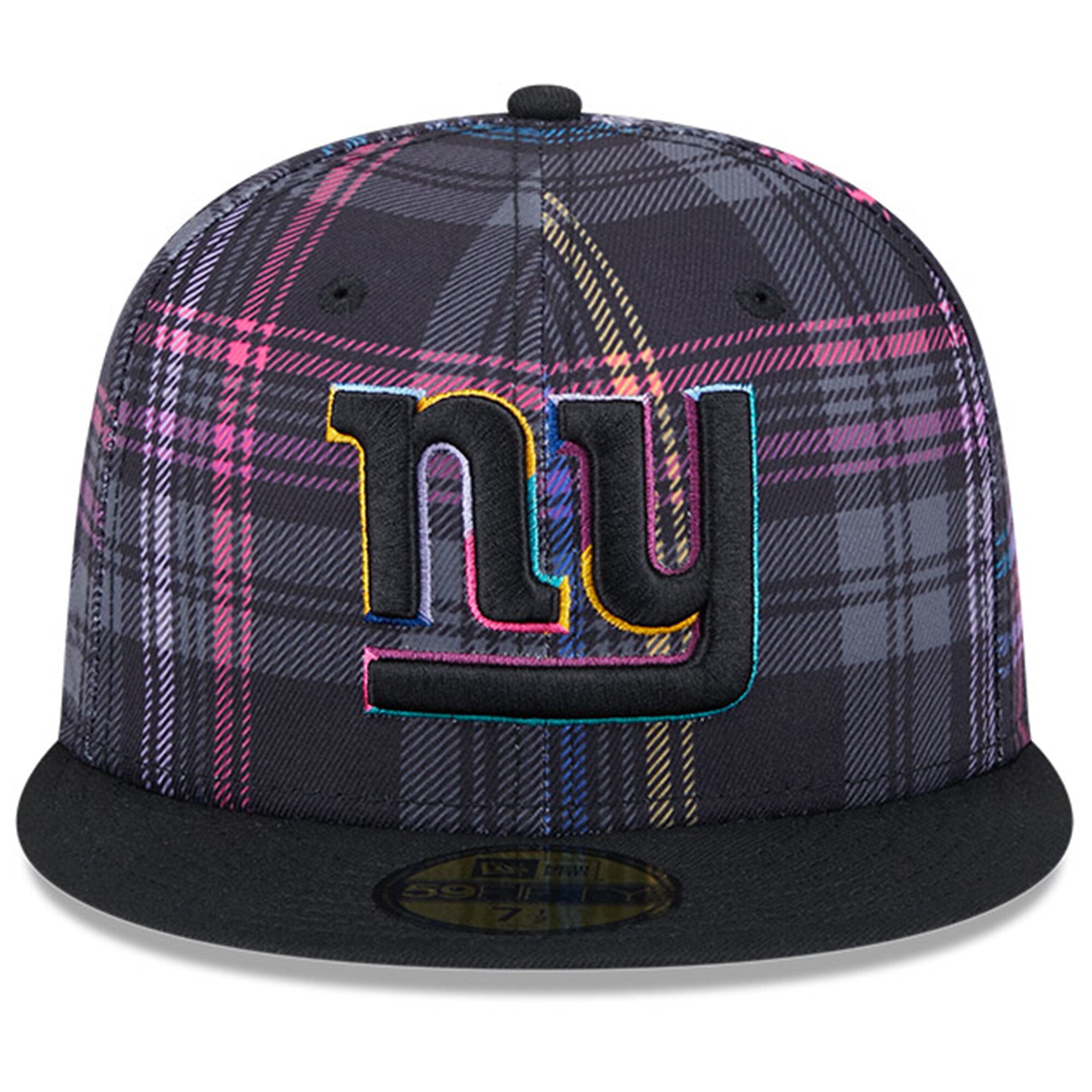 New York Giants mens new era black new york giants 2024 nfl crucial catch plaid 59fifty fitted hat | Giants Shop