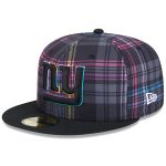New York Giants mens new era black new york giants 2024 nfl crucial catch plaid 59fifty fitted hat | Giants Shop