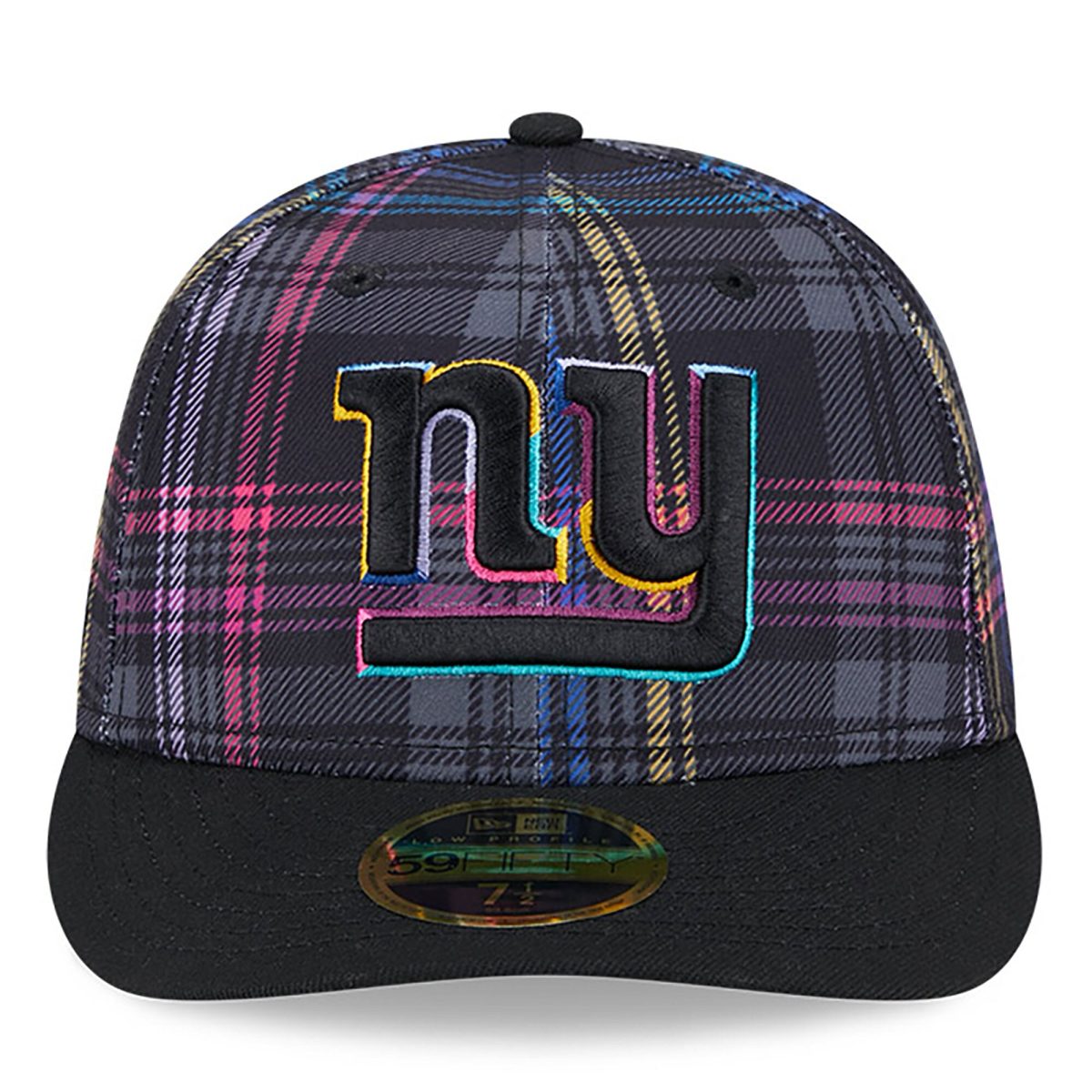 New York Giants mens new era black new york giants 2024 nfl crucial catch plaid low profile 59fifty fitted hat | Giants Shop