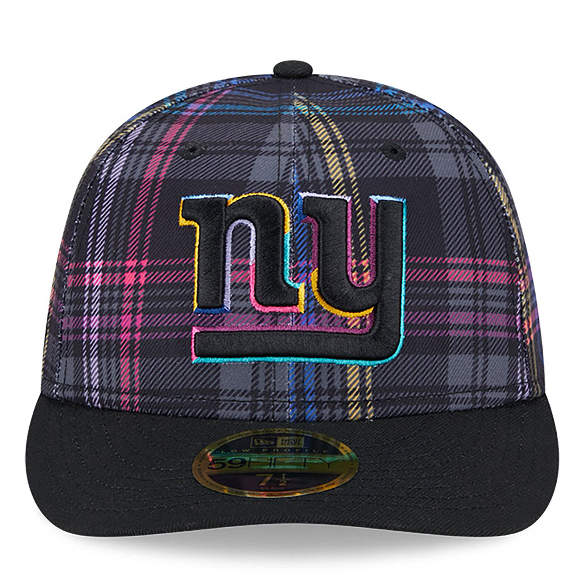 New York Giants mens new era black new york giants 2024 nfl crucial catch plaid low profile 59fifty fitted hat | Giants Shop