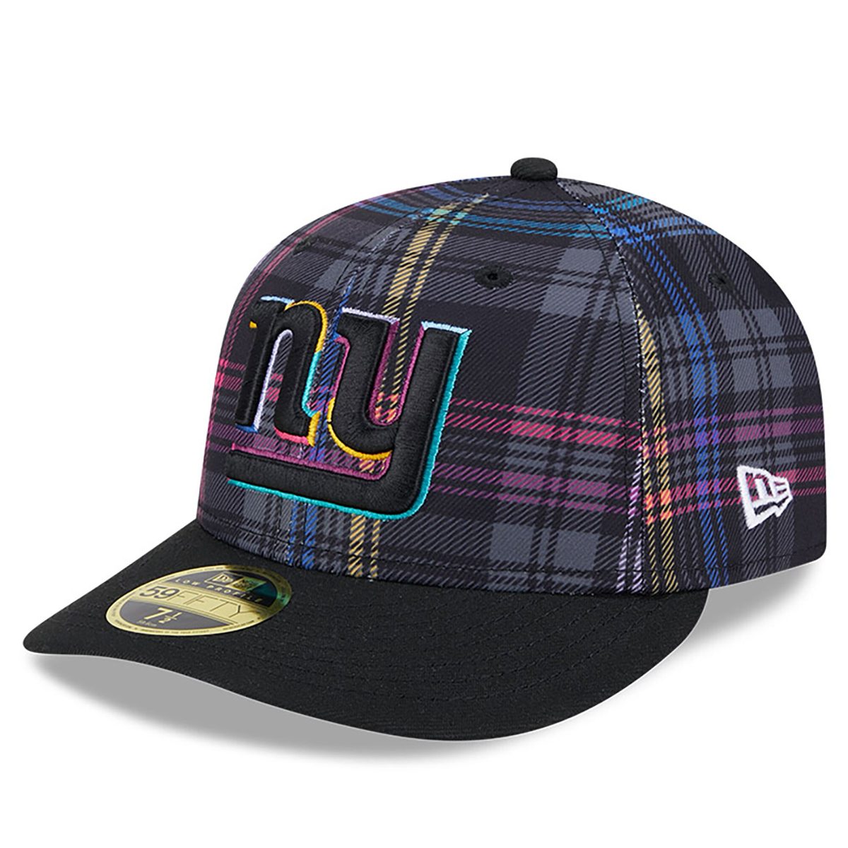 New York Giants mens new era black new york giants 2024 nfl crucial catch plaid low profile 59fifty fitted hat | Giants Shop