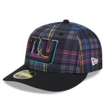 New York Giants mens new era black new york giants 2024 nfl crucial catch plaid low profile 59fifty fitted hat | Giants Shop
