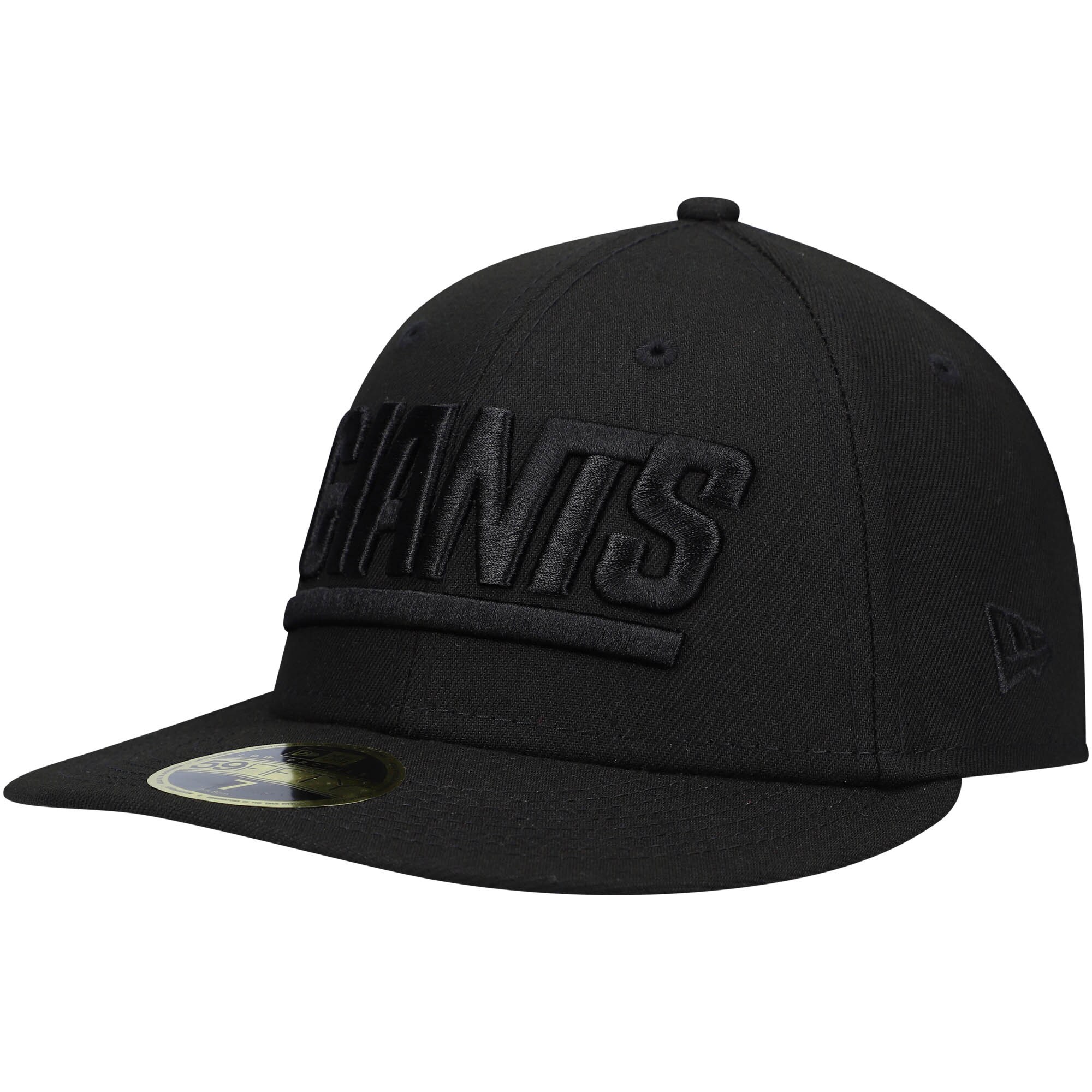 New York Giants mens new era black new york giants historic logo black on black low profile 59fifty ii fitted hat | Giants Shop