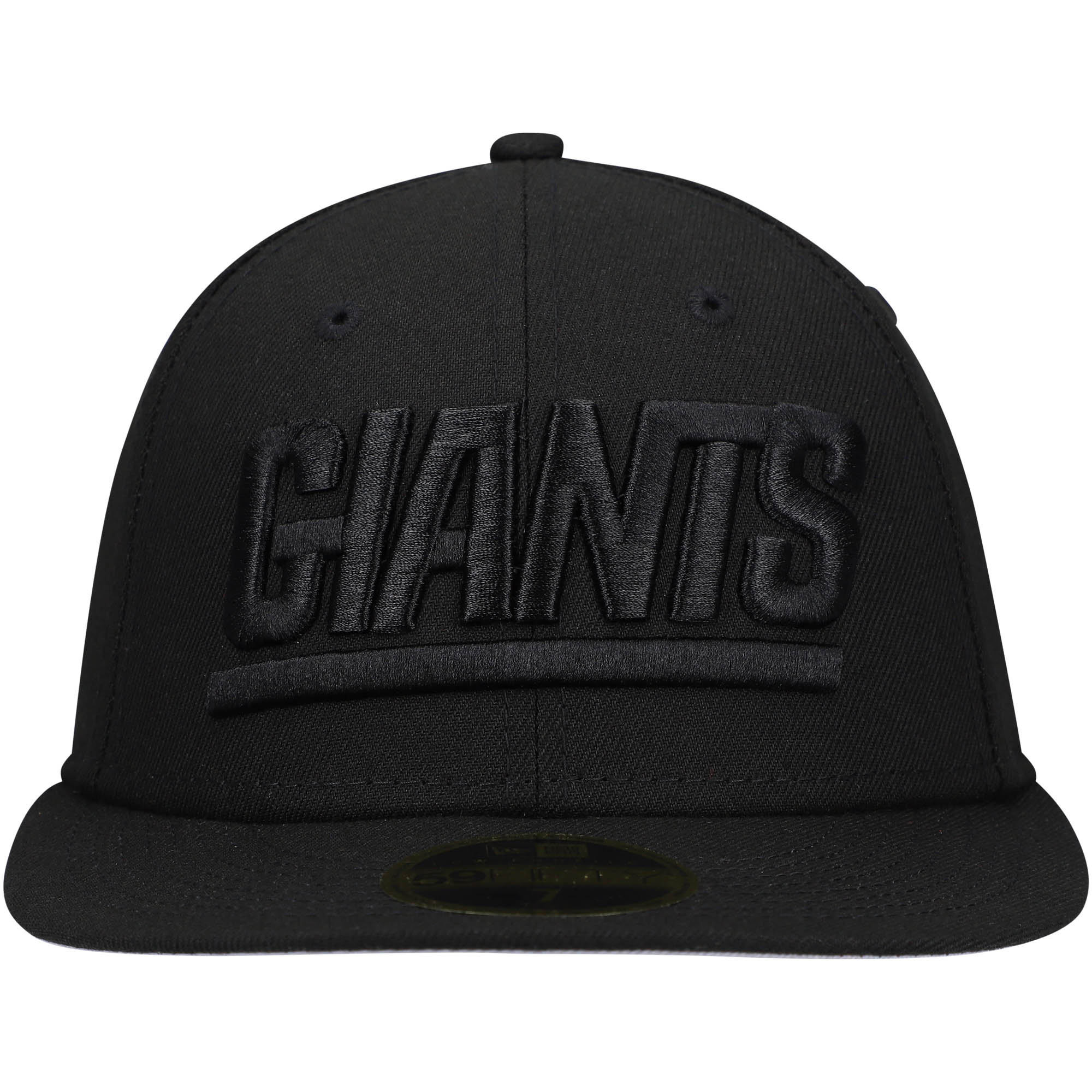 New York Giants mens new era black new york giants historic logo black on black low profile 59fifty ii fitted hat | Giants Shop