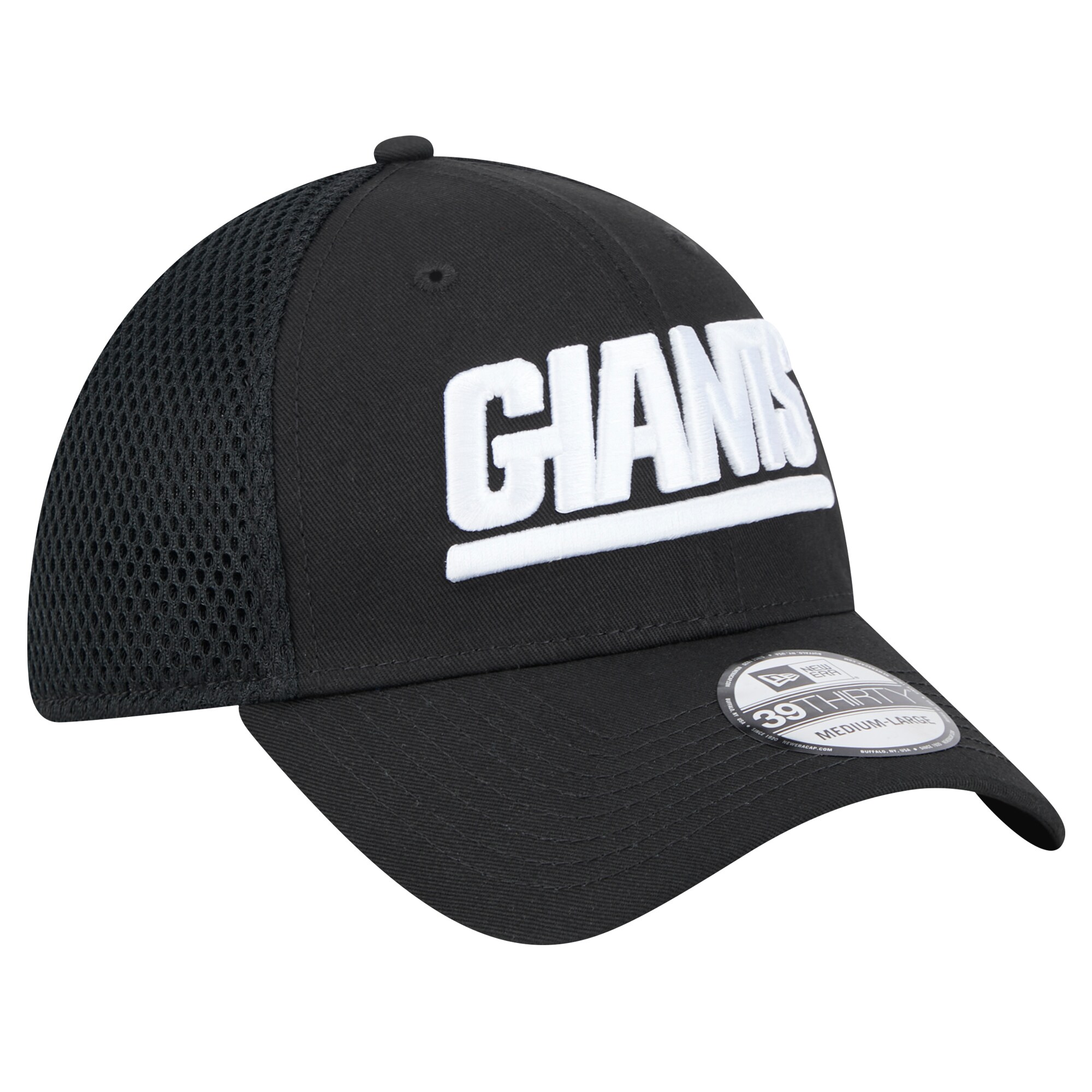 New York Giants mens new era black new york giants main neo 39thirty flex hat | Giants Shop