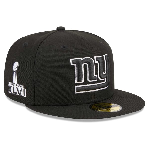 New York Giants mens new era black new york giants main patch 59fifty fitted hat | Giants Shop