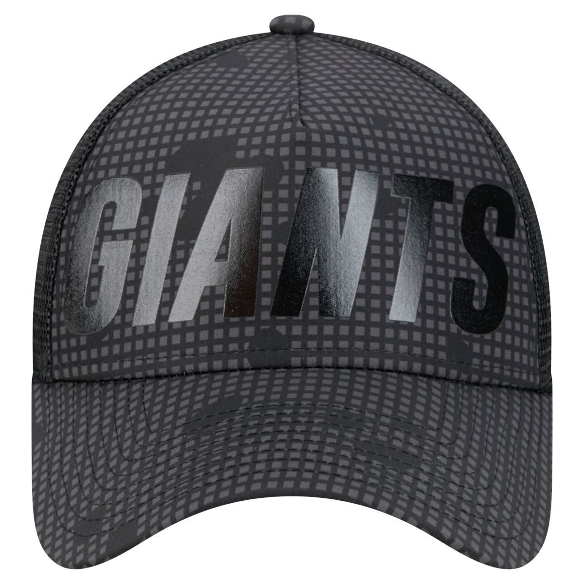 New York Giants mens new era black new york giants midnight ink tonal text a-frame trucker 9forty adjustable hat | Giants Shop