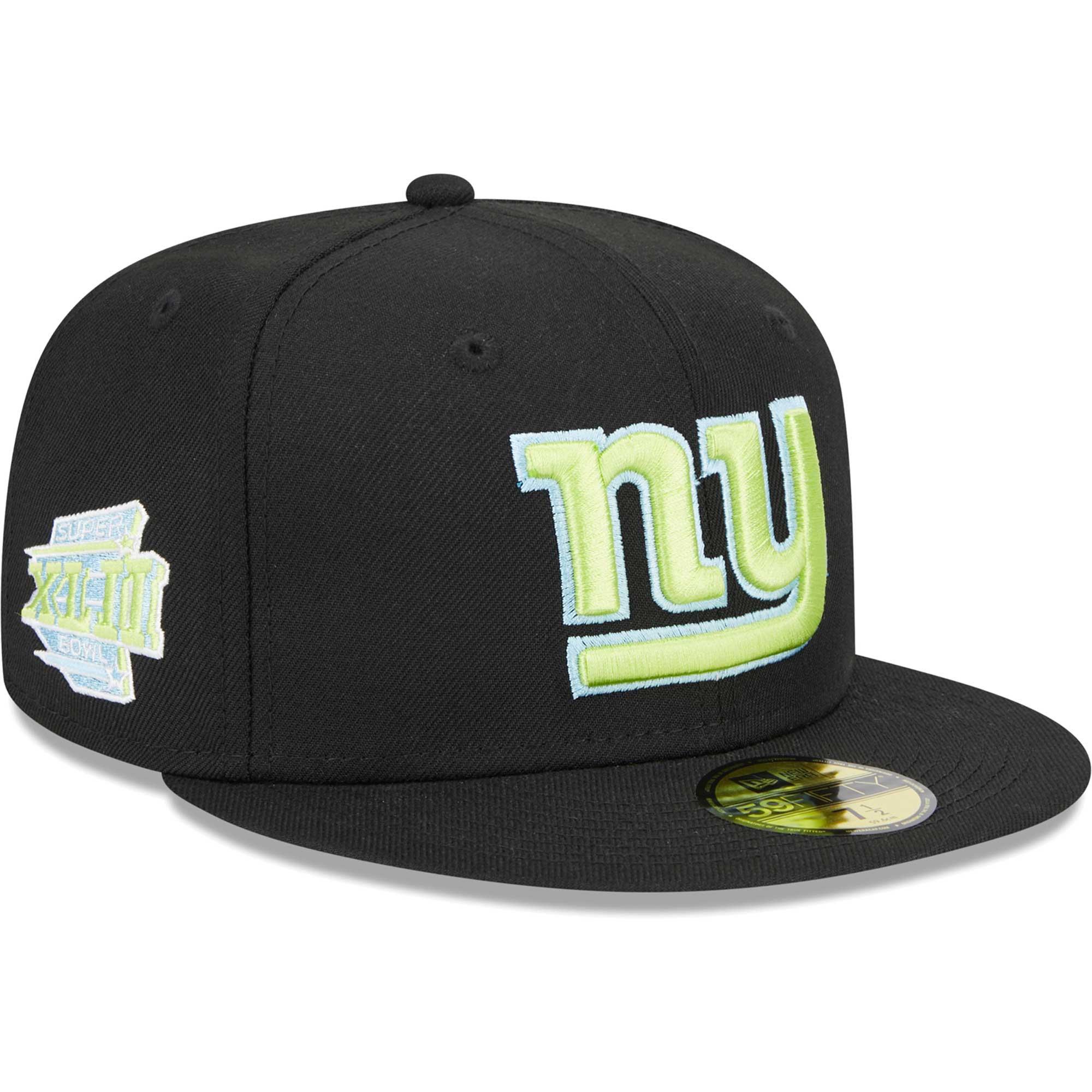 New York Giants mens new era black new york giants multi 59fifty fitted hat | Giants Shop