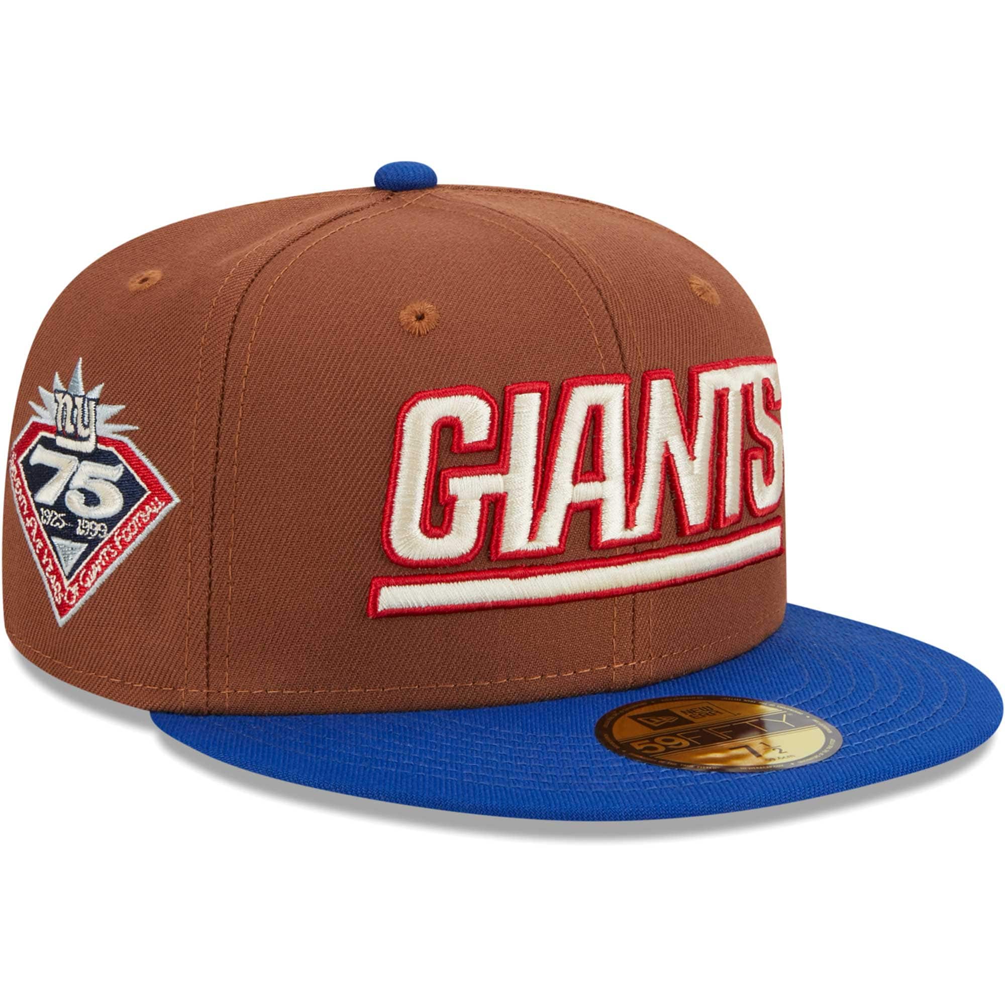 New York Giants mens new era brownroyal new york giants harvest 75th anniversary 59fifty fitted hat | Giants Shop