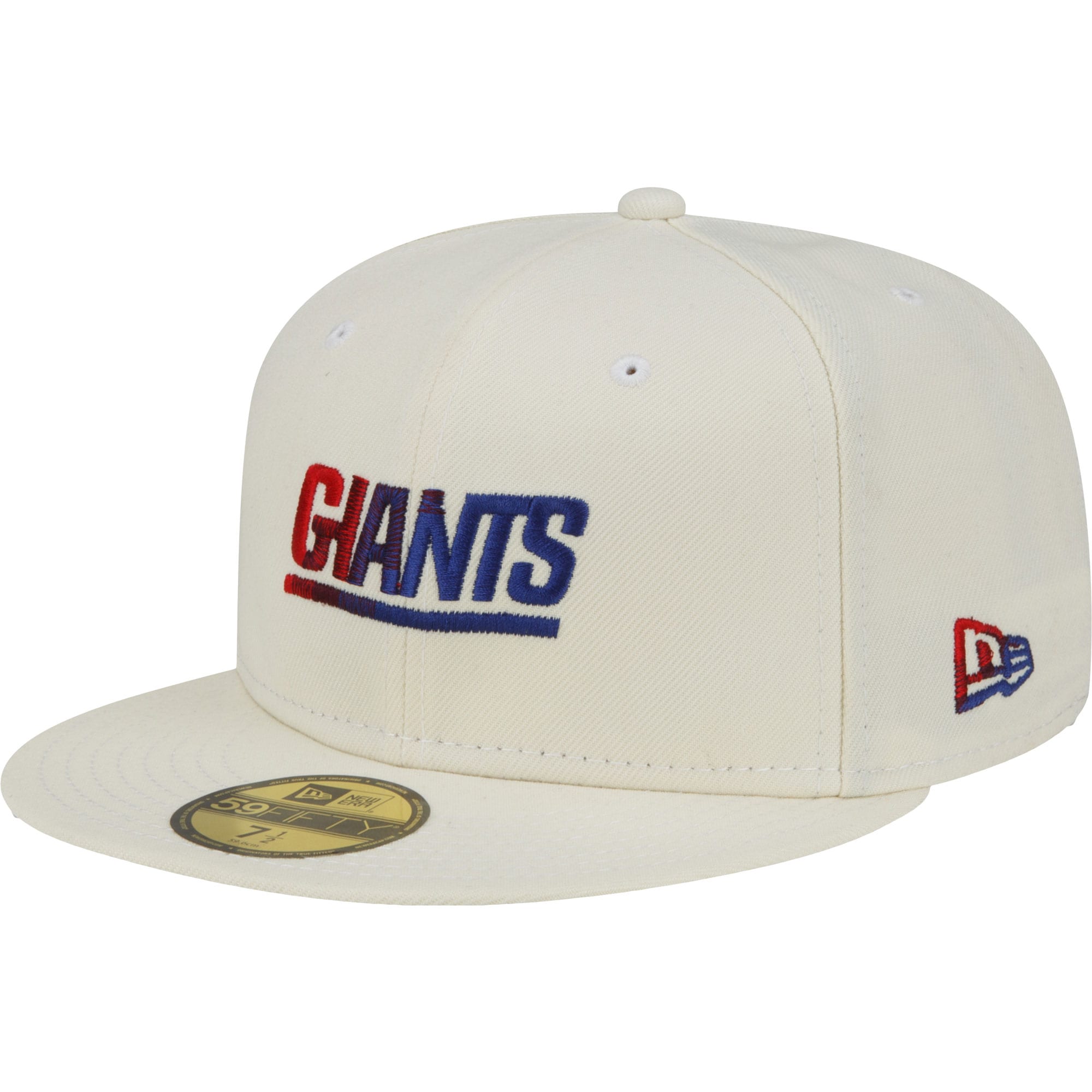New York Giants mens new era cream new york giants chrome color dim 59fifty fitted hat 4639622 | Giants Shop